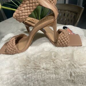 INC. Women's Braided Tan Heels